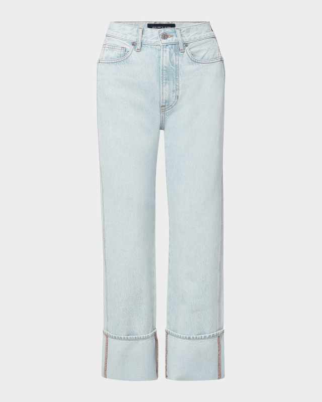 Dylan High-Rise Straight Cuffed Ankle Jeans